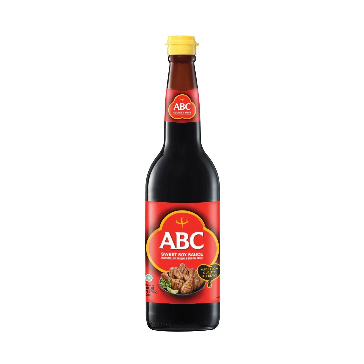 ABC Ketjap Manis Sweet Soy Sauce 600ml bottle on white background