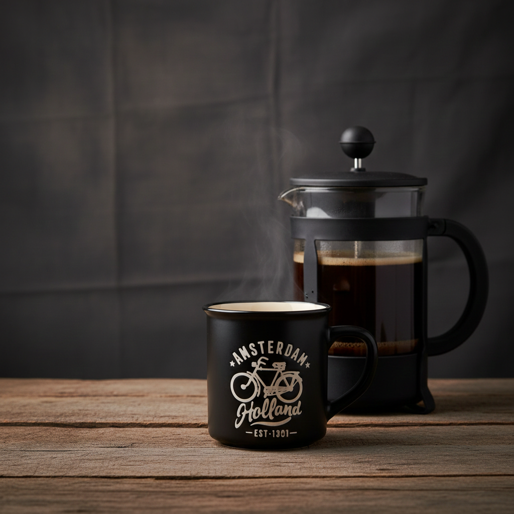 Mug de camping Amsterdam – Noir