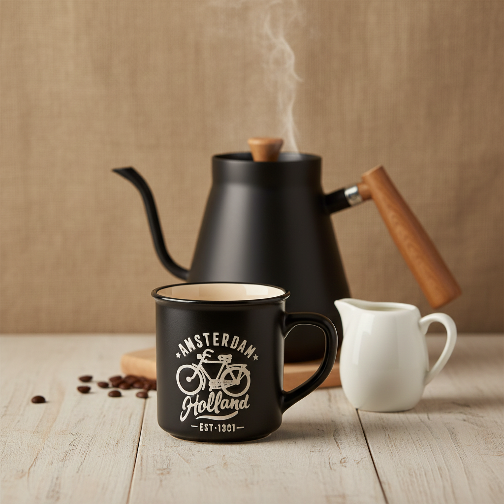 Mug de camping Amsterdam – Noir