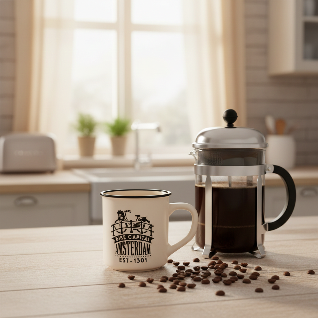Mug de camping Amsterdam – Blanc