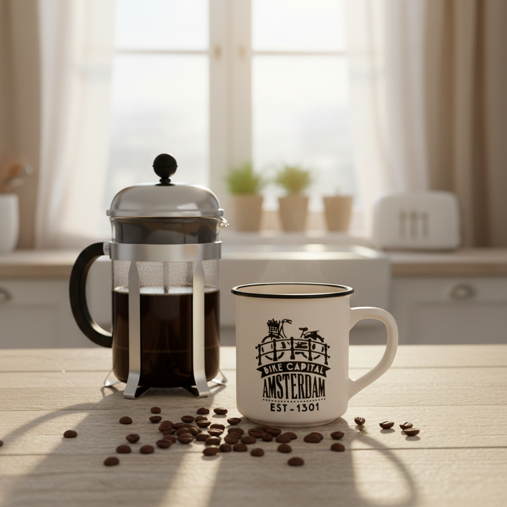 Mug de camping Amsterdam – Blanc