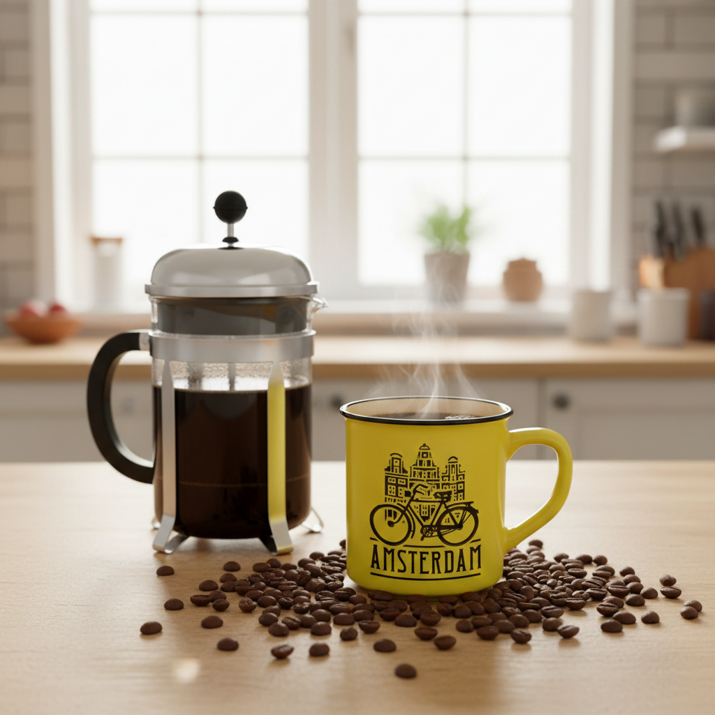 Mug de camping Amsterdam – Jaune
