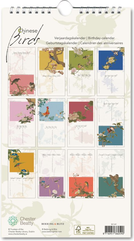 Kalender - Chester Beatty -- Chinese vogels