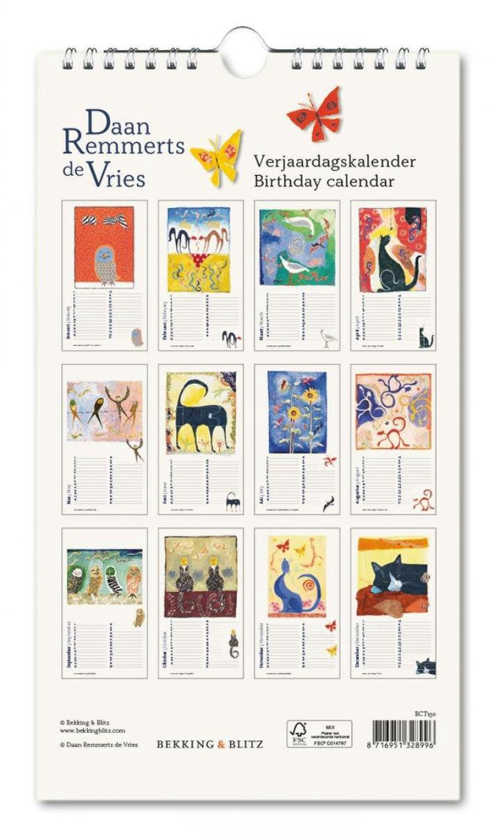 Kalender - Daan Remmerts De Vries -- Dieren