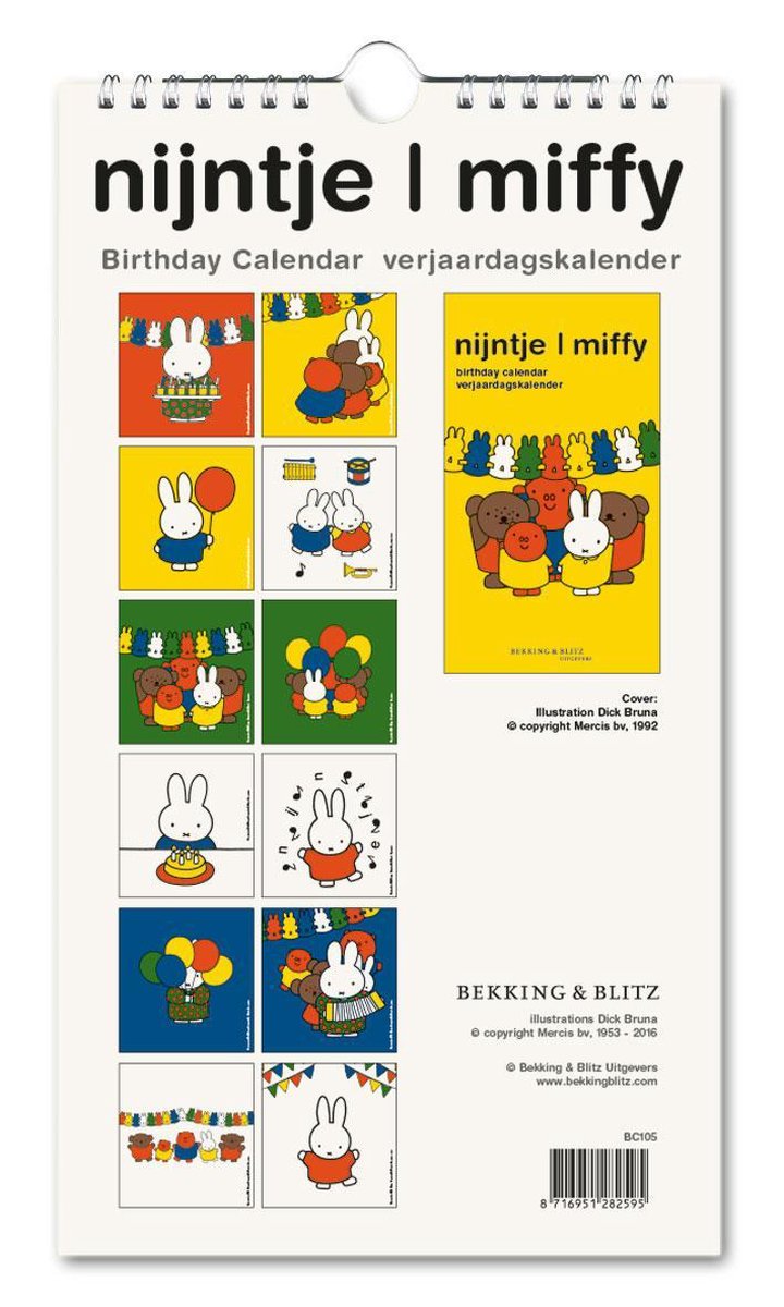 Kalender - Dick Bruna -- Nijntje Miffy