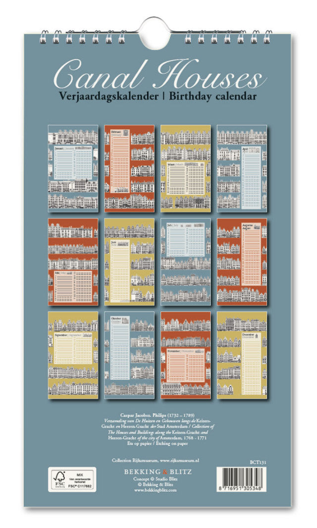 Kalender - Caspar Philips Jacobszoon -- Grachtenpanden