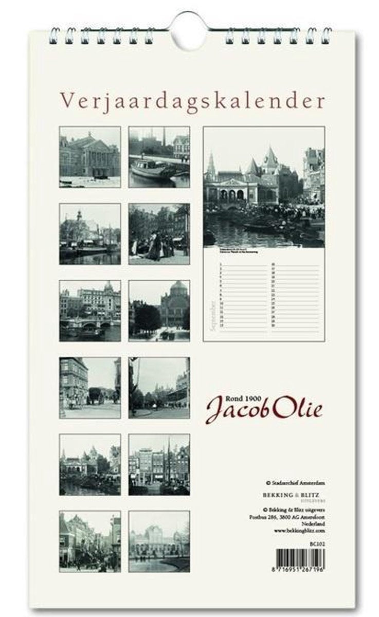 Kalender - Jacob Olie - Amsterdam rond 1900