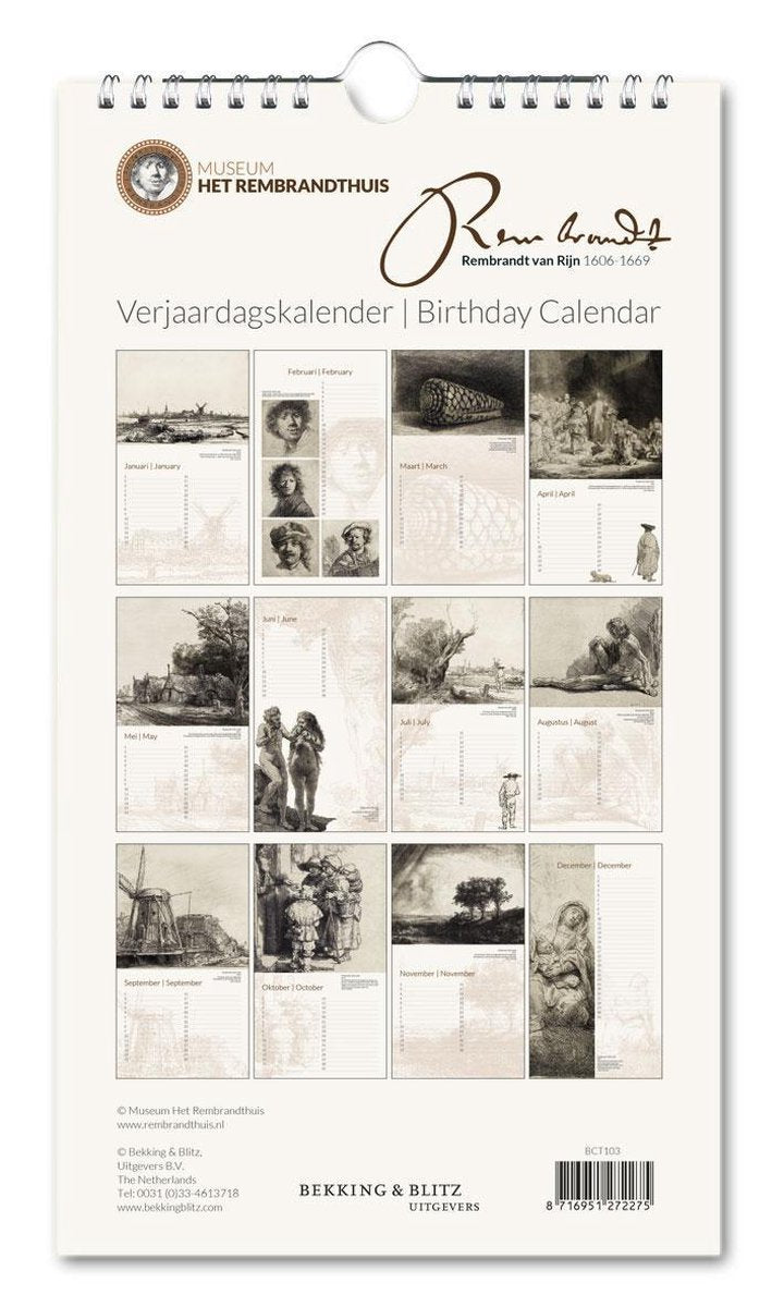 Kalender - Museum Het Rembrandthuis -- Rembrandt van Rijn