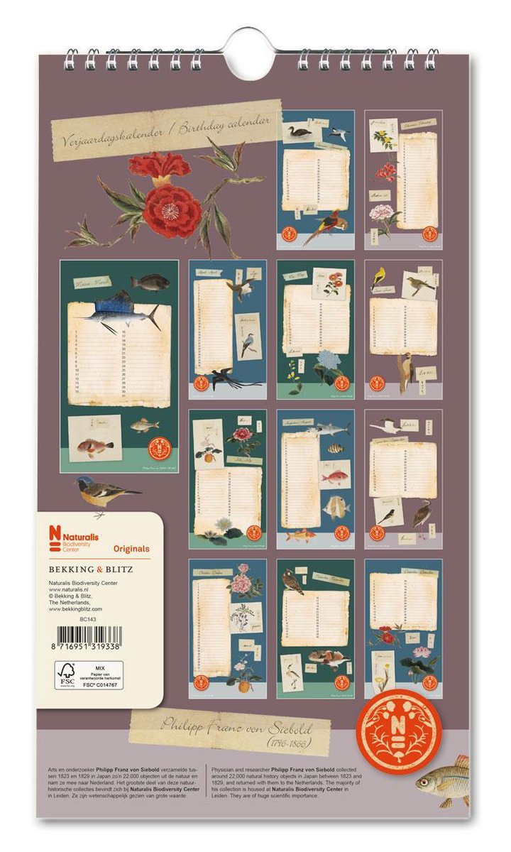 Kalender - Philipp Franc von Siebold -- Naturalis Biodiversity
