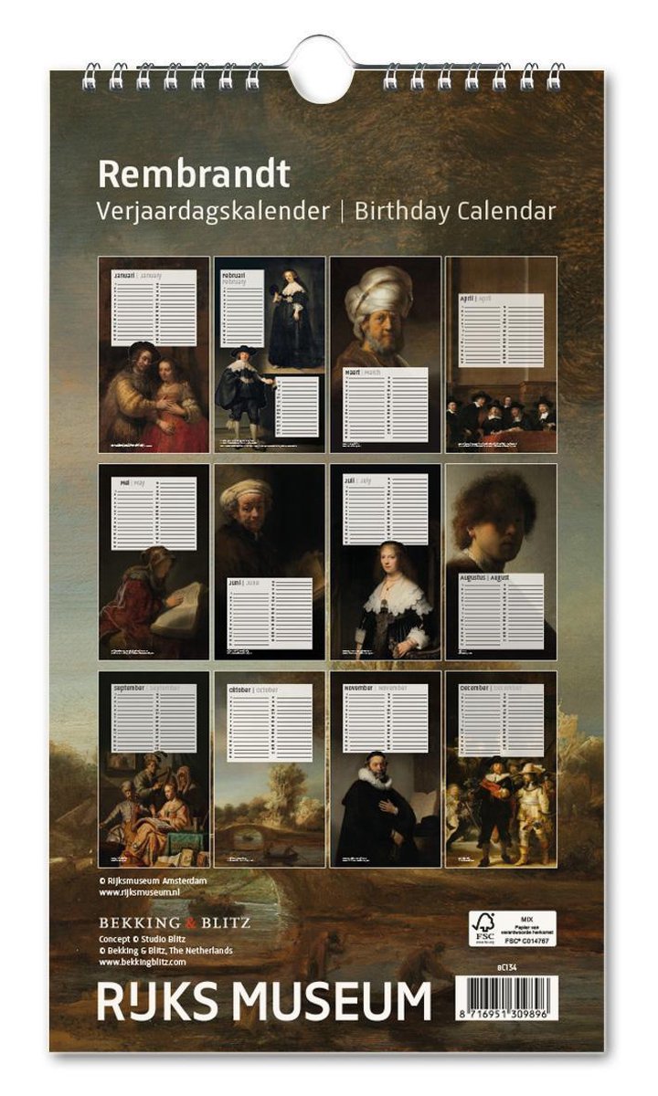 Kalender - Rijksmuseum Amsterdam -- Rembrandt