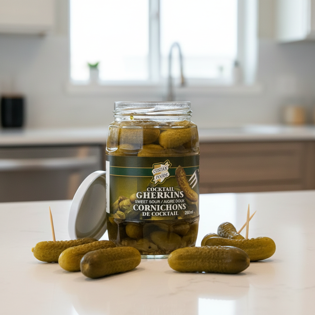 Custan Foods Cocktail Gherkins - 250 mL
