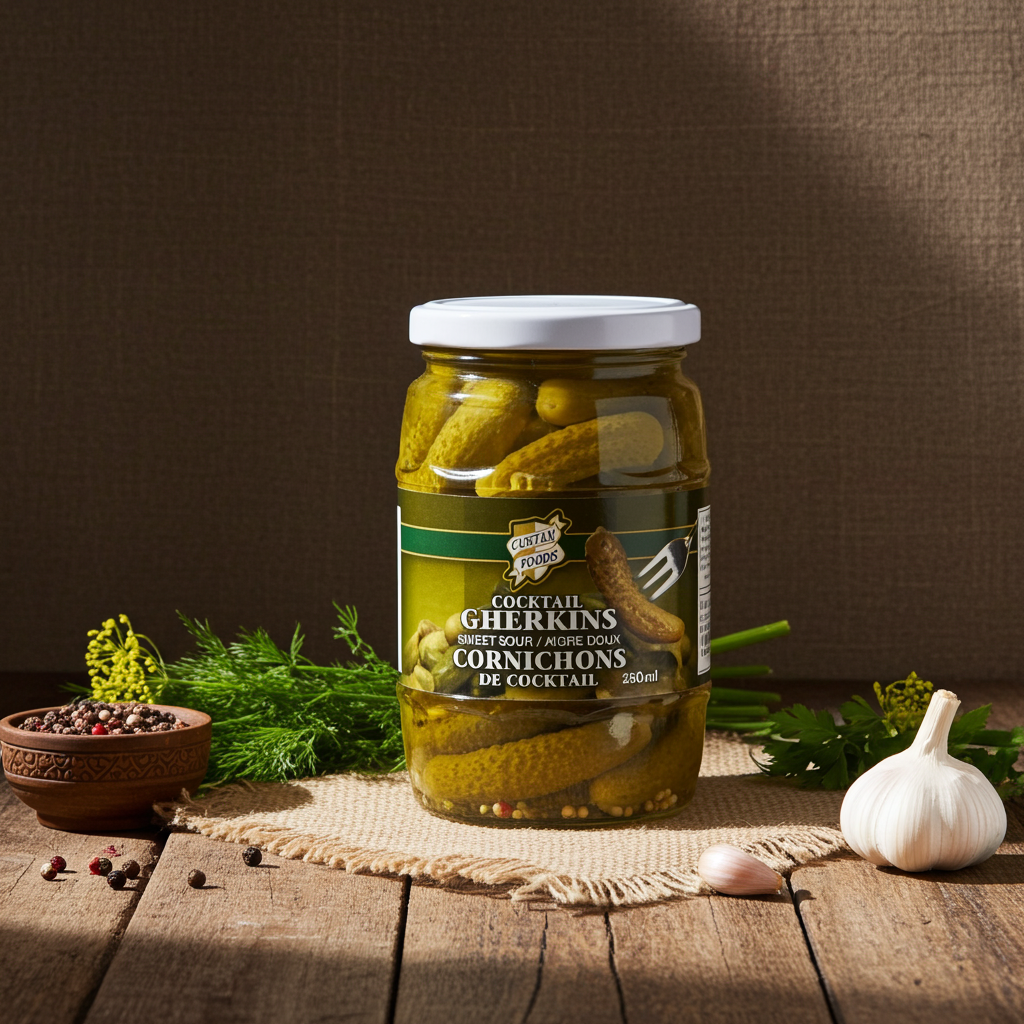 Custan Foods Cocktail Gherkins - 250 mL