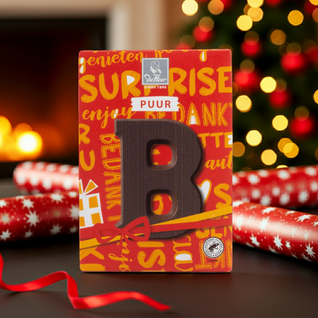 De Heer Dark Chocolate Letter-B
