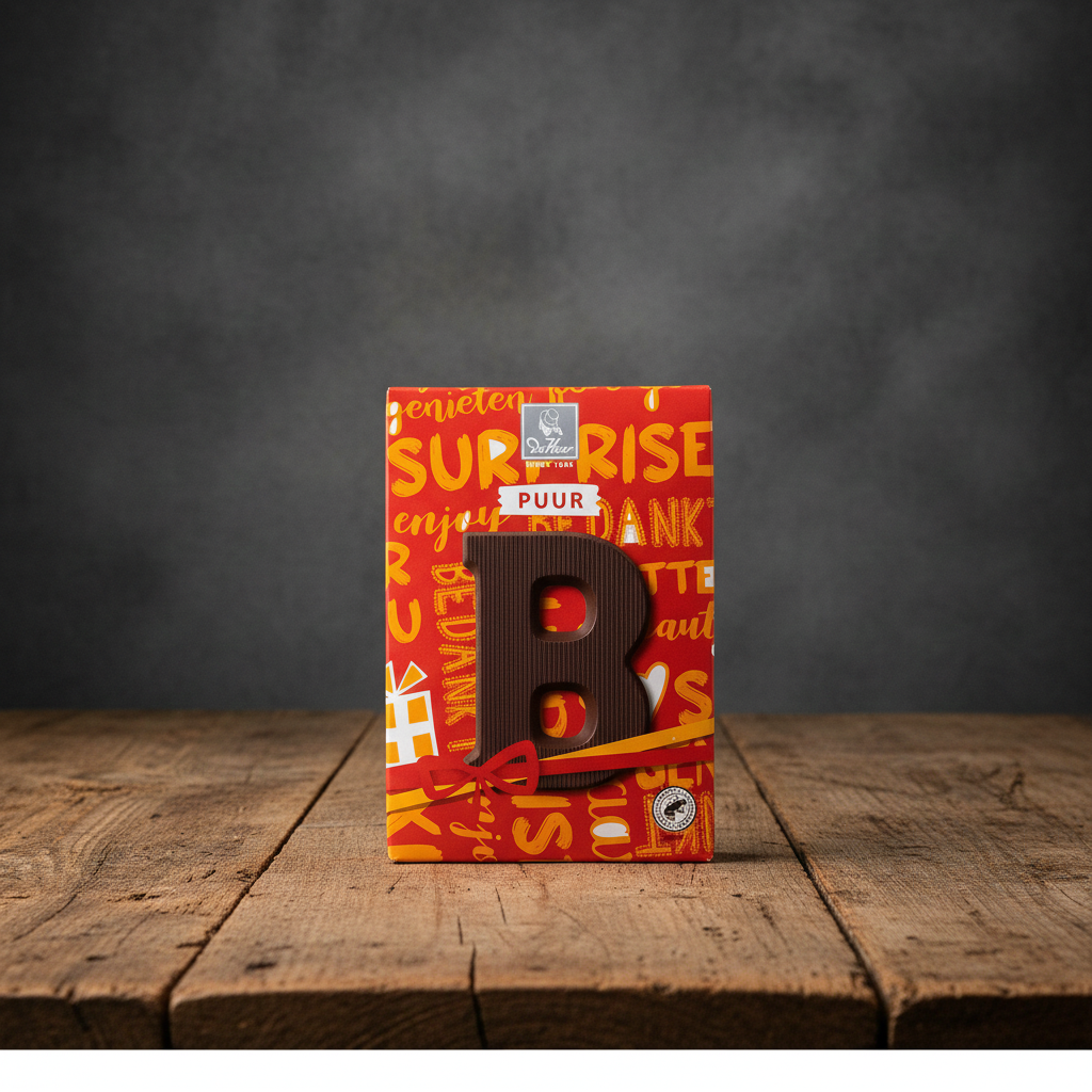 De Heer Dark Chocolate Letter-B