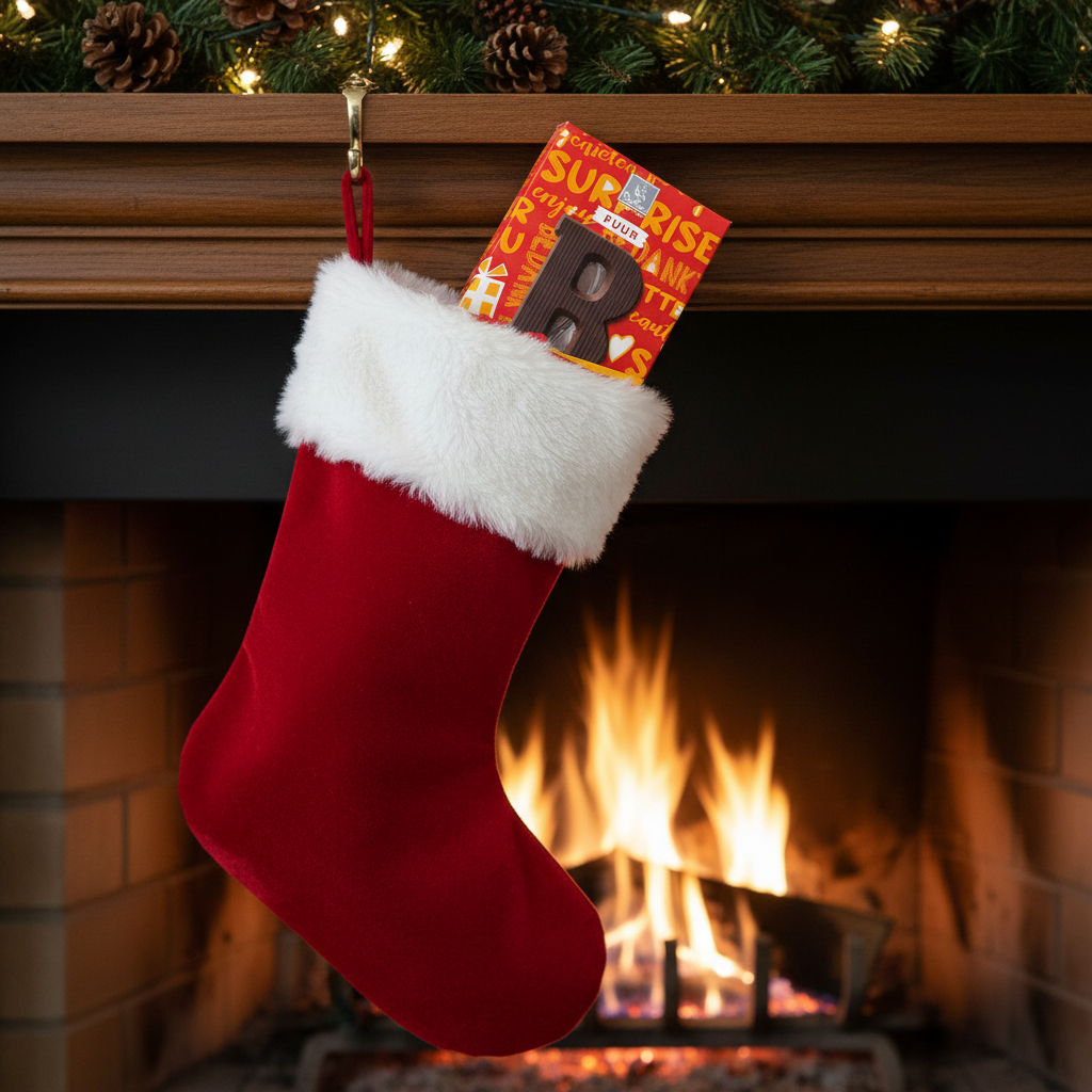 De Heer Dark Chocolate Letter-R