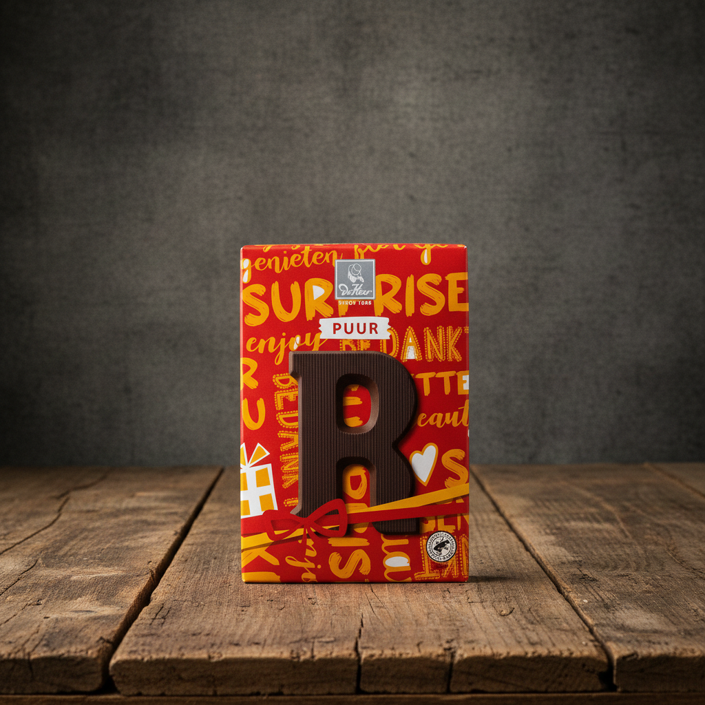 De Heer Dark Chocolate Letter-R