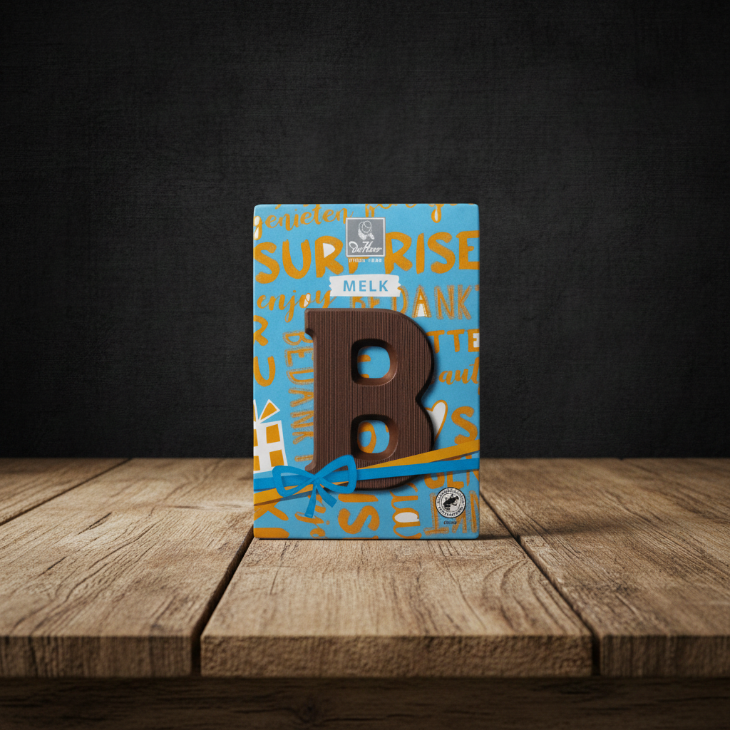 De Heer Milk Chocolate Letter-B