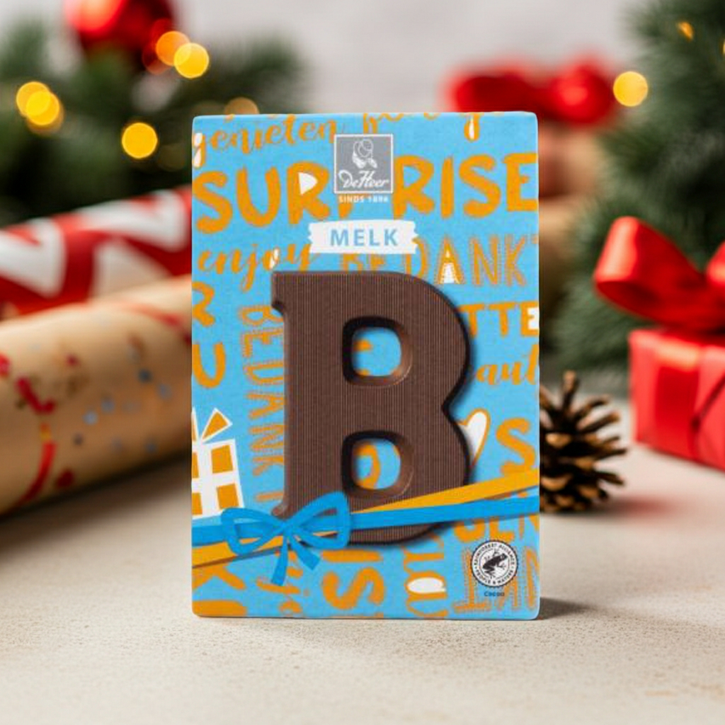 De Heer Milk Chocolate Letter-B