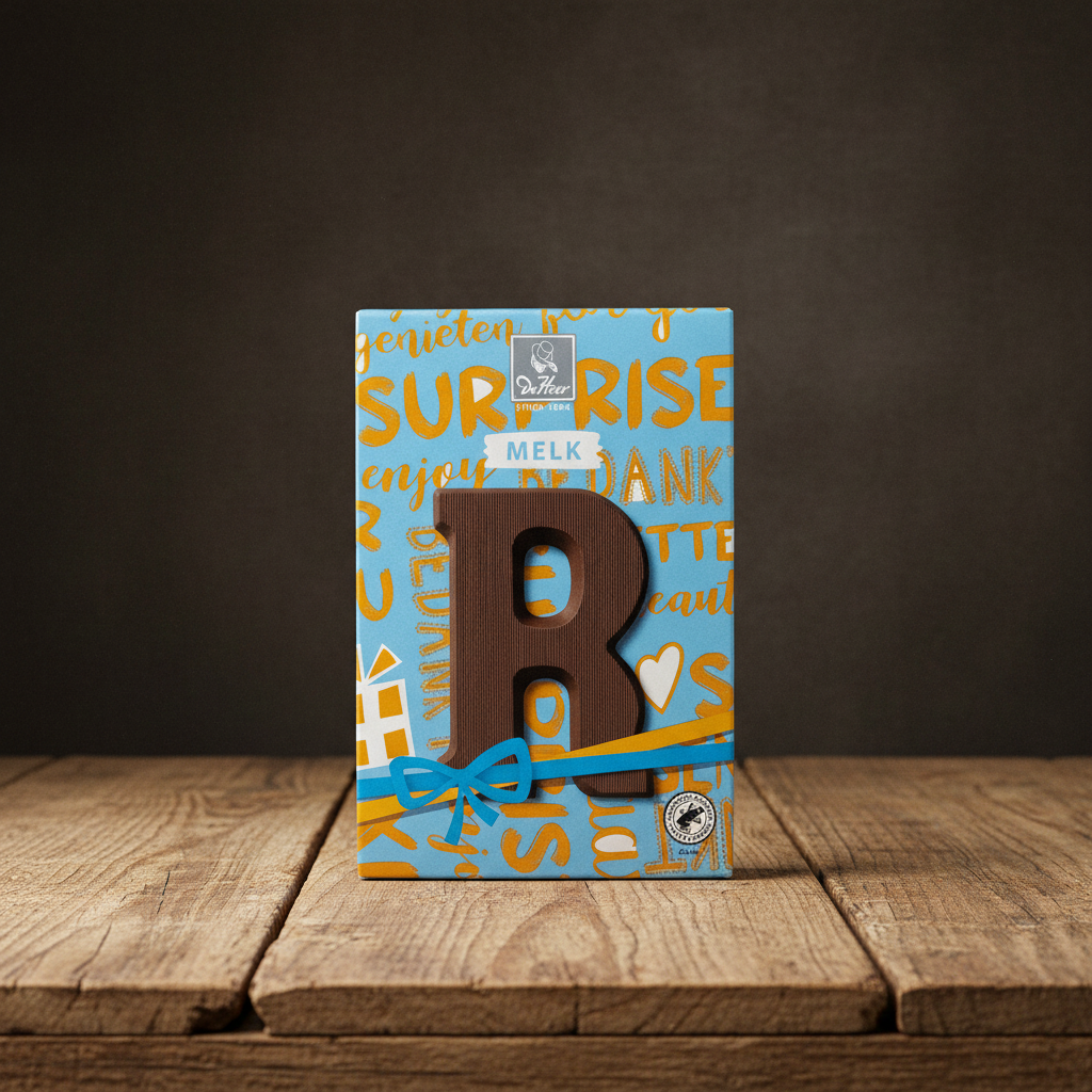 De Heer Milk Chocolate Letter-R