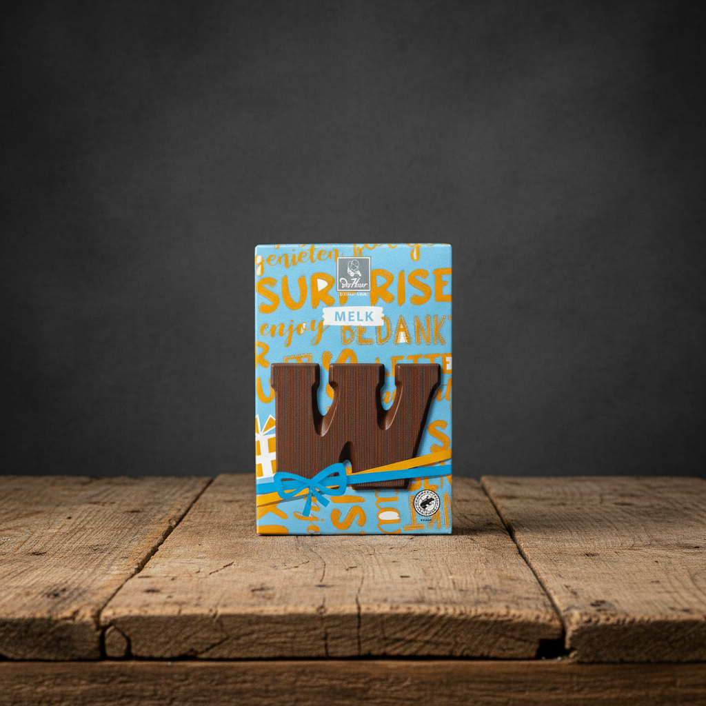 De Heer Milk Chocolate Letter-W