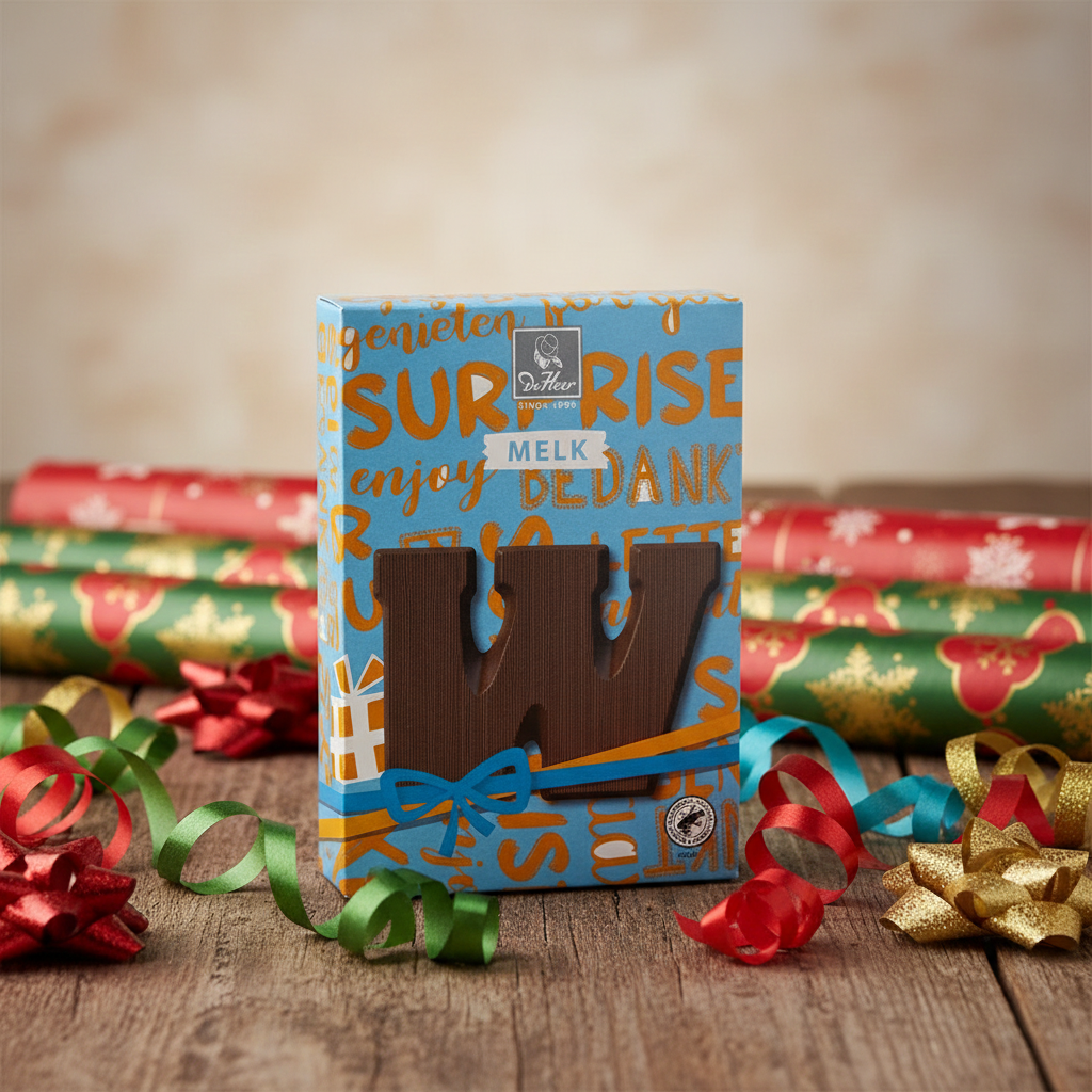 De Heer Milk Chocolate Letter-W