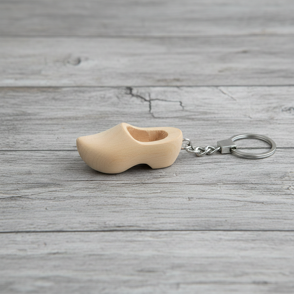 Keychain - Wooden Shoe - Natural