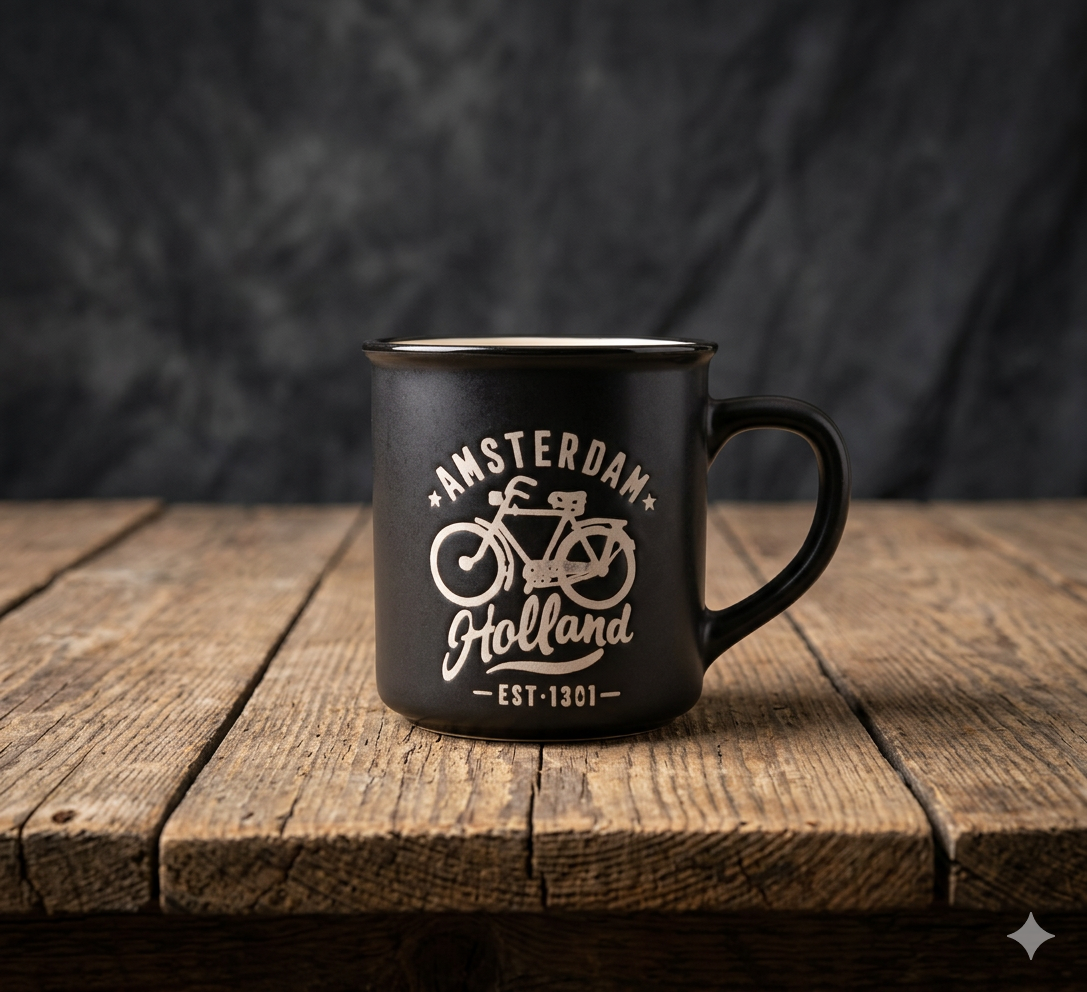 Mug de camping Amsterdam – Noir