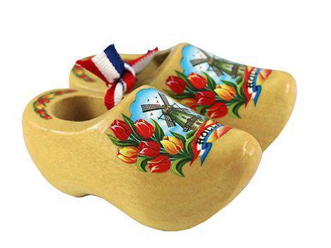 Wooden Shoes with Ribbon - Varnished