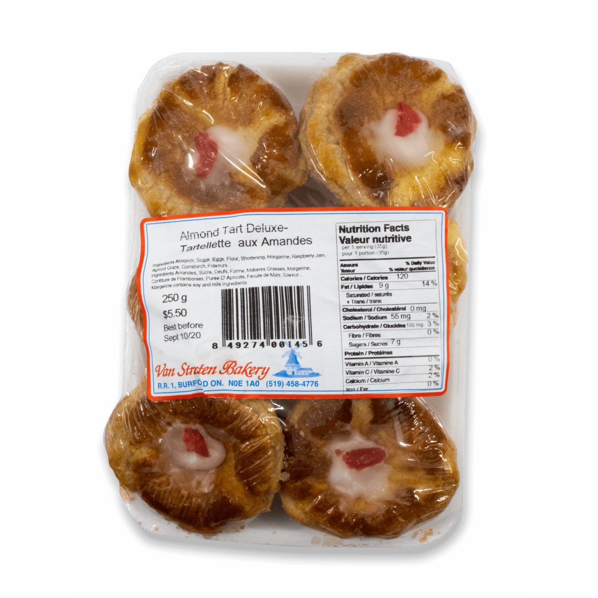 Van Straten Bakery Almond Tart Deluxe-250g … Holland Store – Toronto