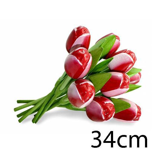 Wooden Tulip - Red / White