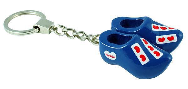 Keychain - 2 Wooden Shoes - Frisian Blue