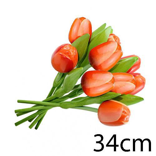 Wooden Tulip - Orange / Whiite