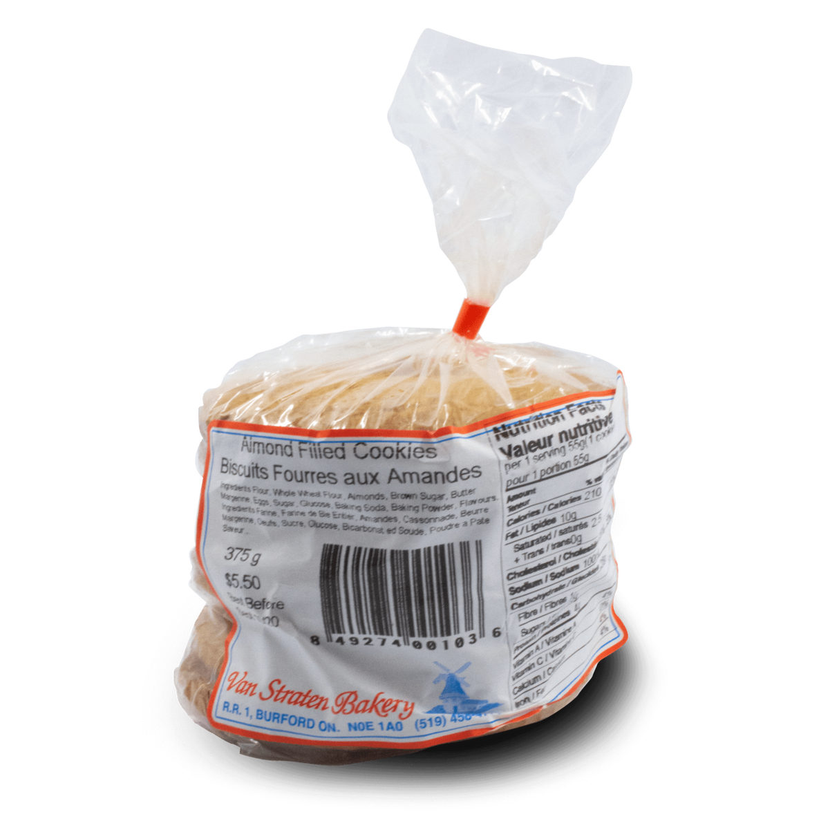 Biscuits fourrés aux amandes de Van Straten Bakery-375g