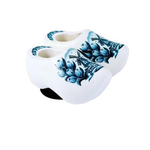 Houten Klomp Magneet - Wit Delfts Blauw