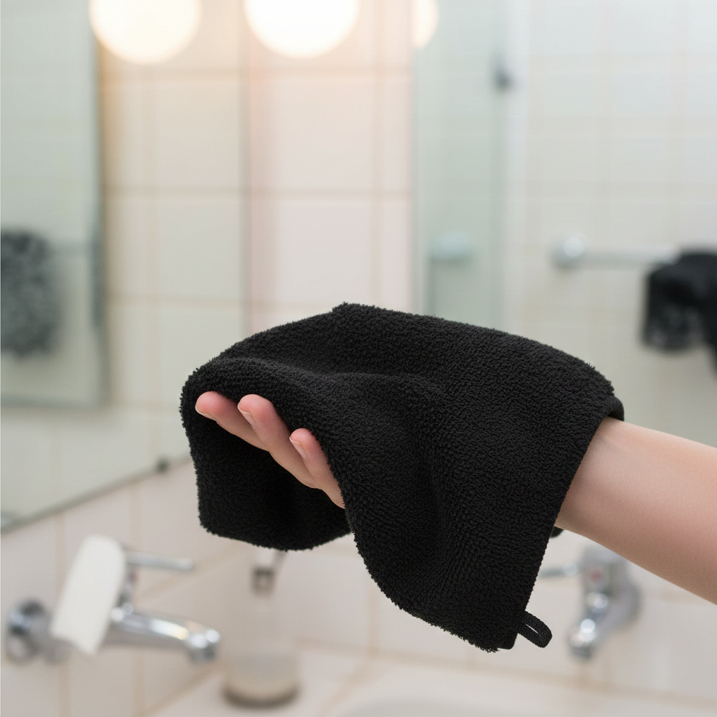 Alpha Washcloth - Black