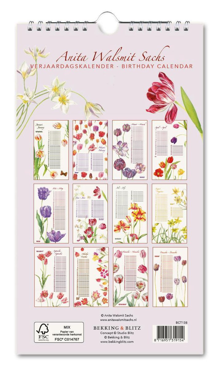 Calendrier - Anita Walsmit Sachs -- Fleurs