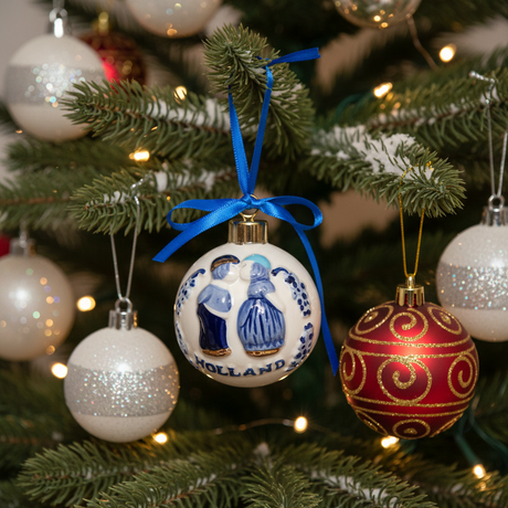 DB Ornament-Ball with Kissing Couple Gold