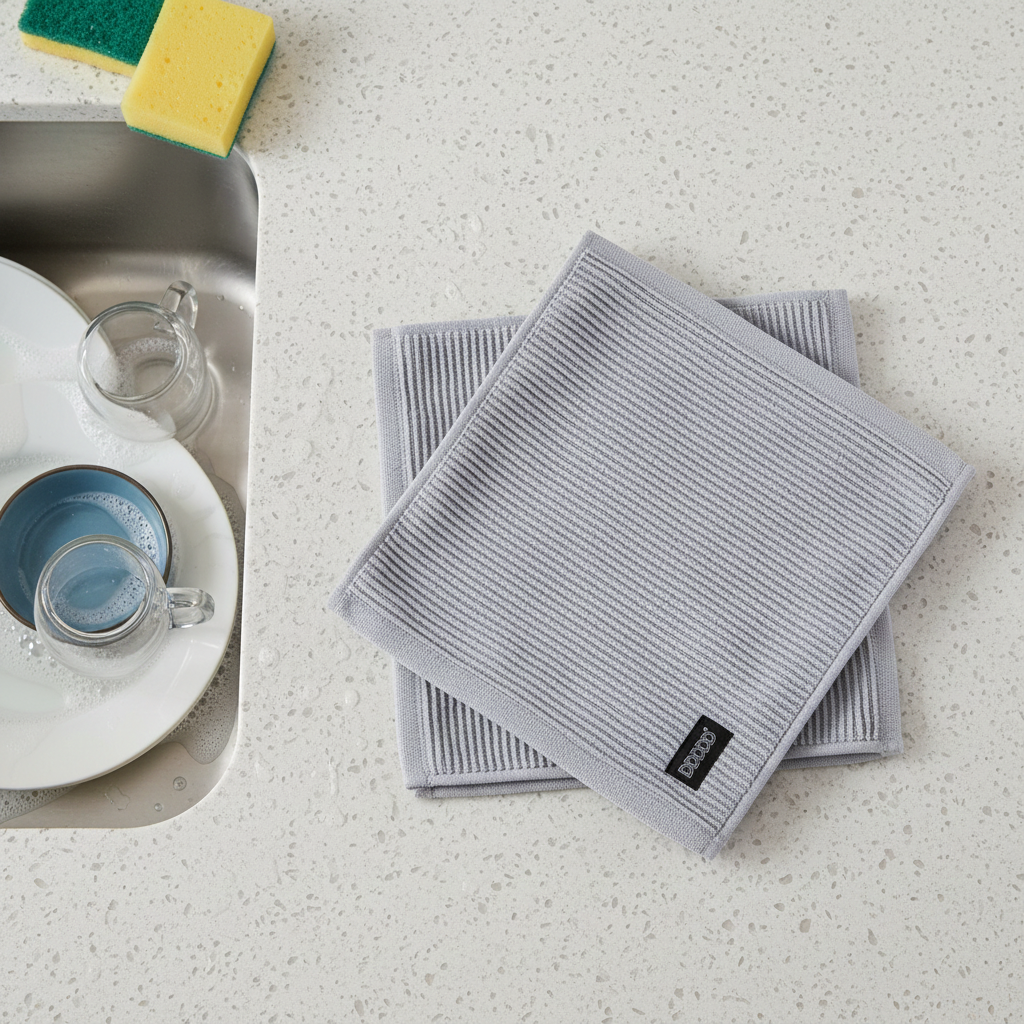 DDDDD Basic Clean Series Dish Cloth-Neutral Light Grey