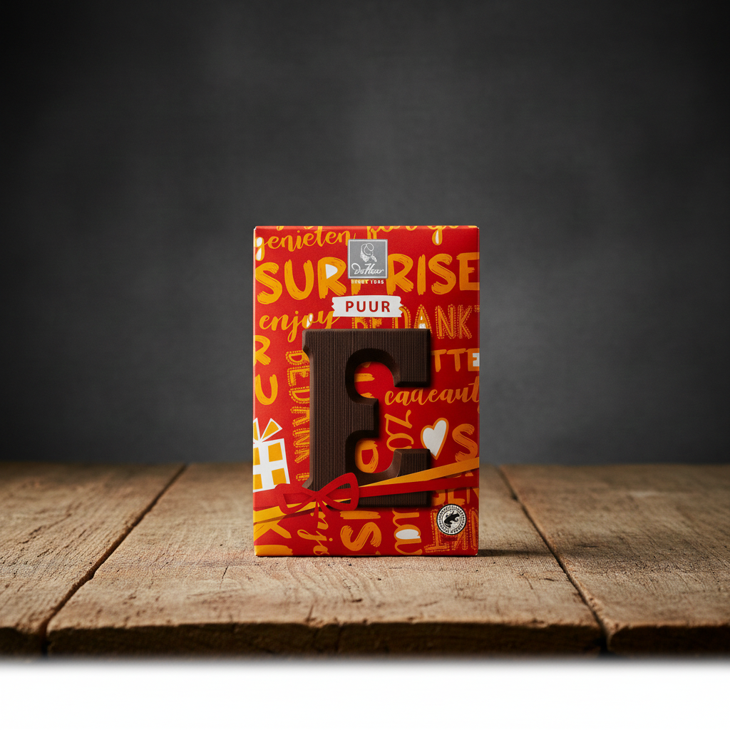 Lettre en chocolat noir De Heer – E