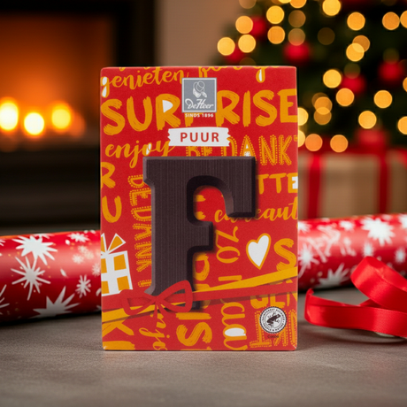 De Heer Dark Chocolate Letter-F