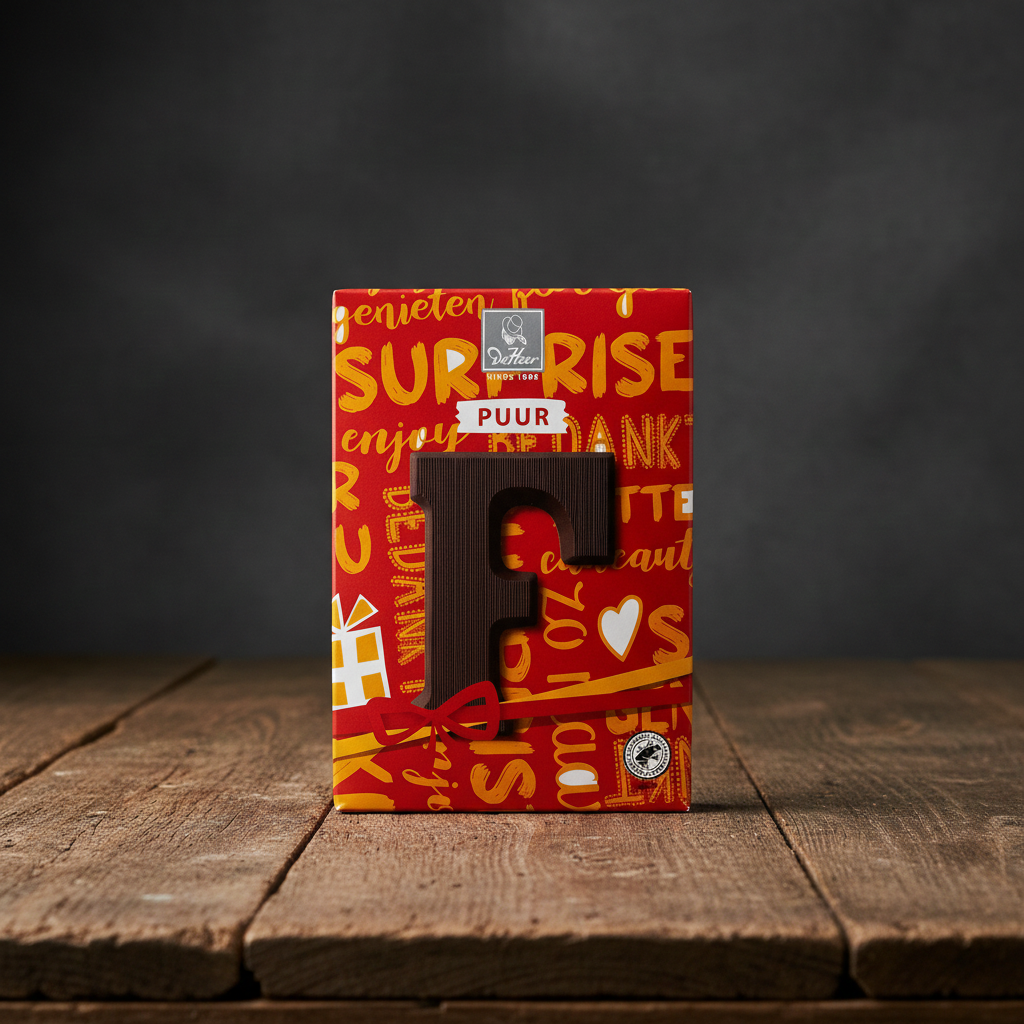 De Heer Dark Chocolate Letter-F