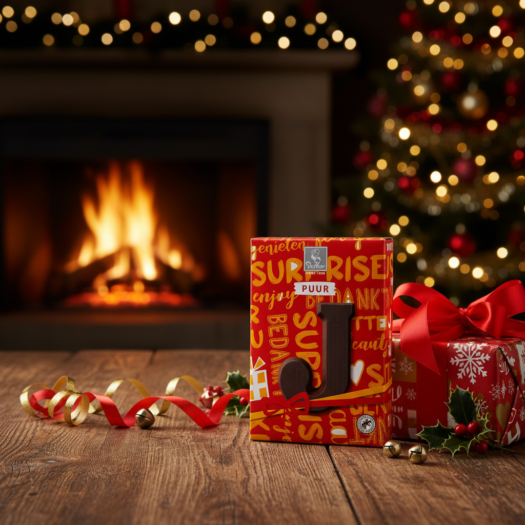 De Heer Dark Chocolate Letter-J