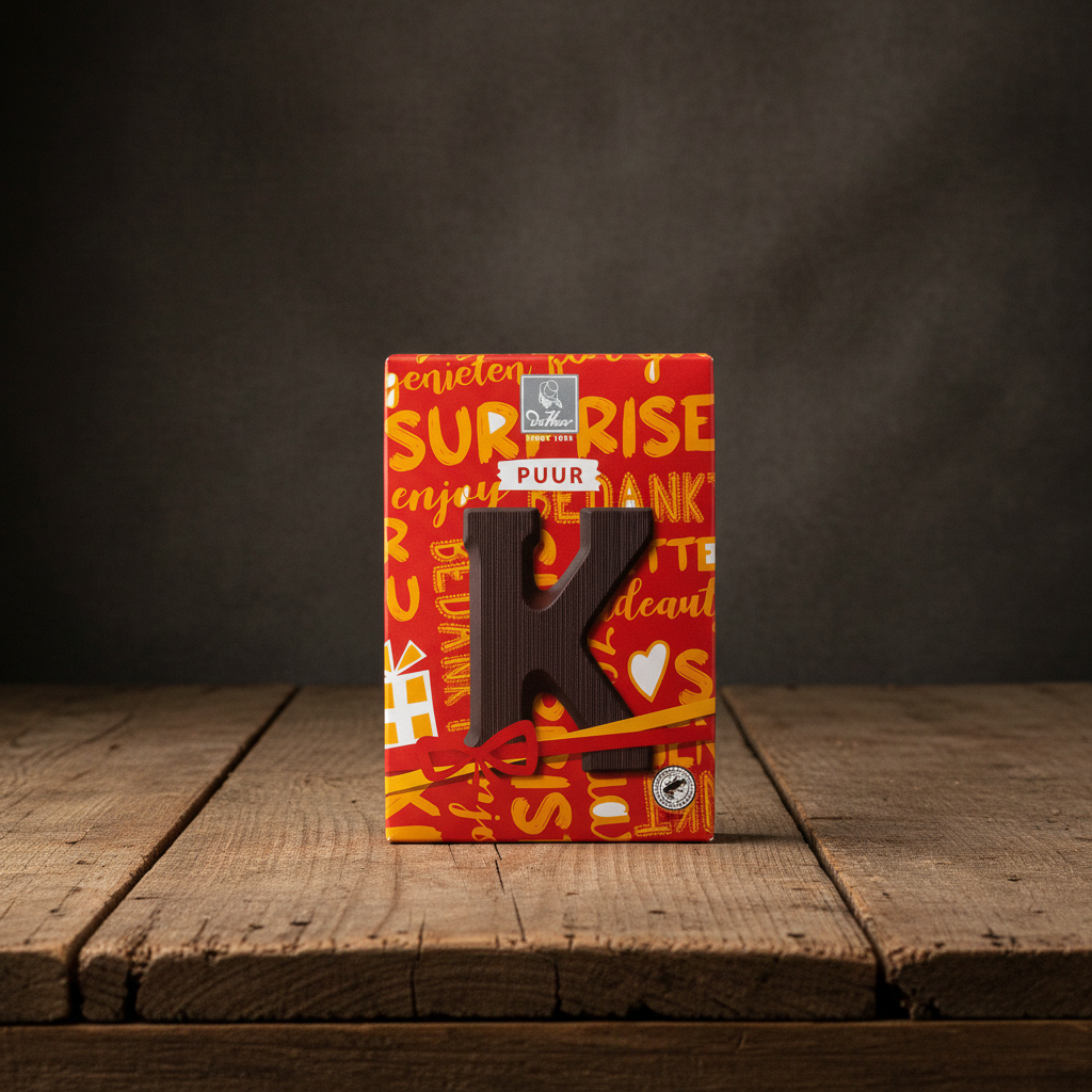 De Heer Chocolat Noir Lettre K