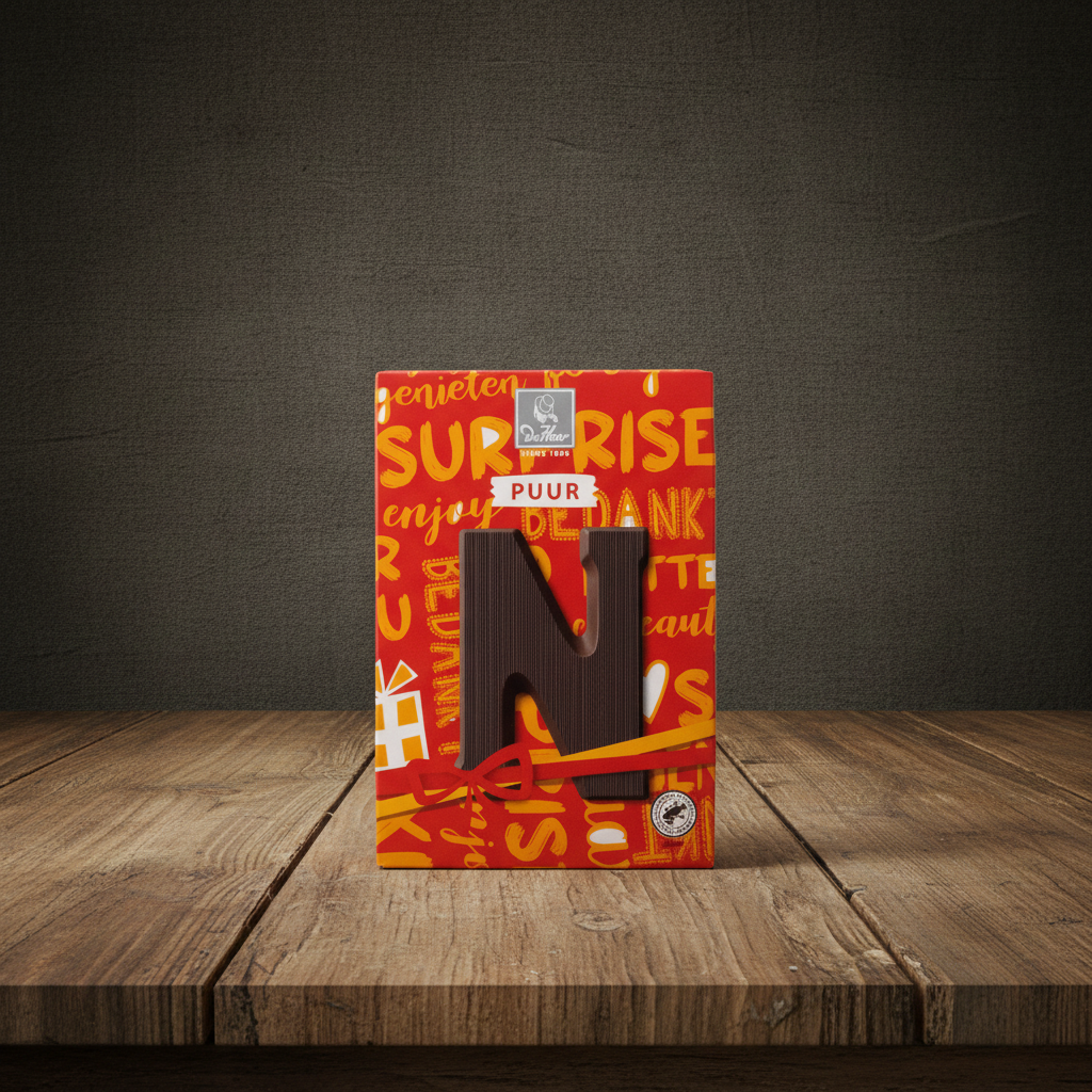De Heer Dark Chocolate Letter-N