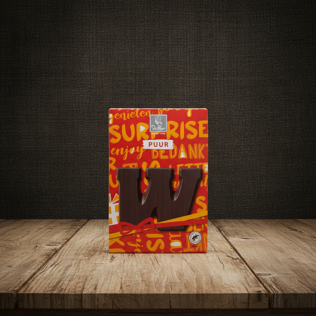 Lettre en chocolat noir De Heer - W