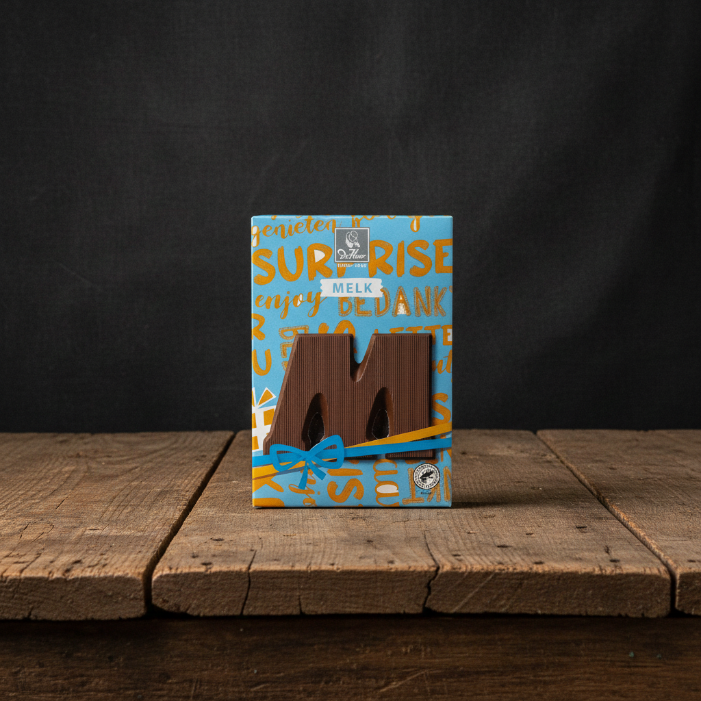 De Heer Milk Chocolate  Letter-M