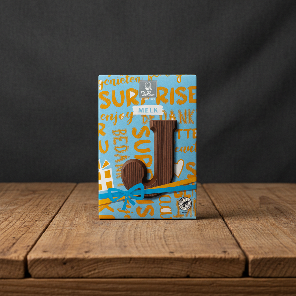 De Heer Milk Chocolate  Letter-J