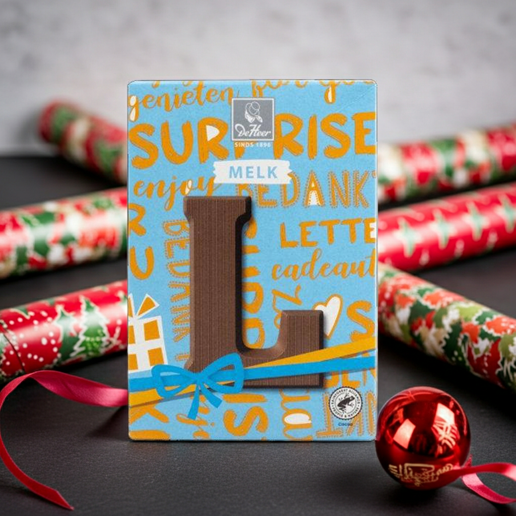 De Heer Milk Chocolate  Letter-L