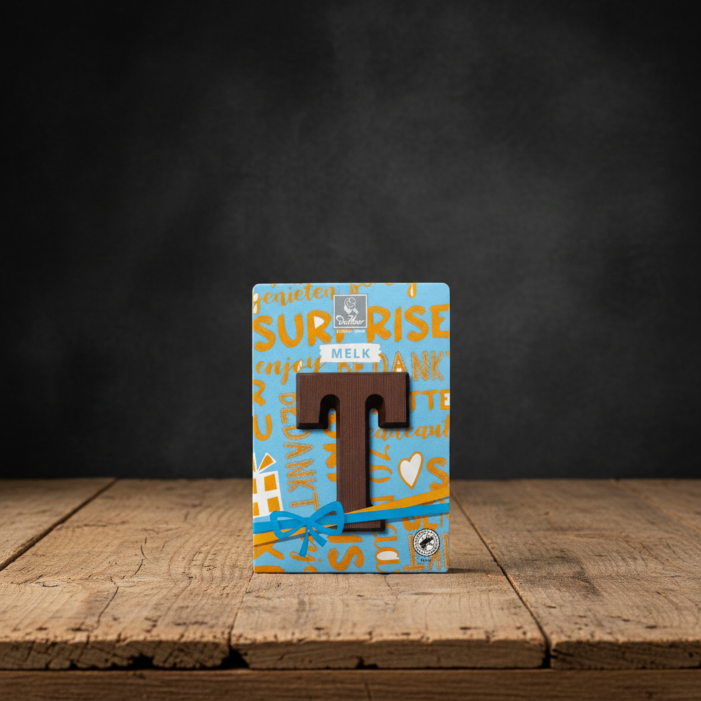 De Heer Milk Chocolate  Letter-T