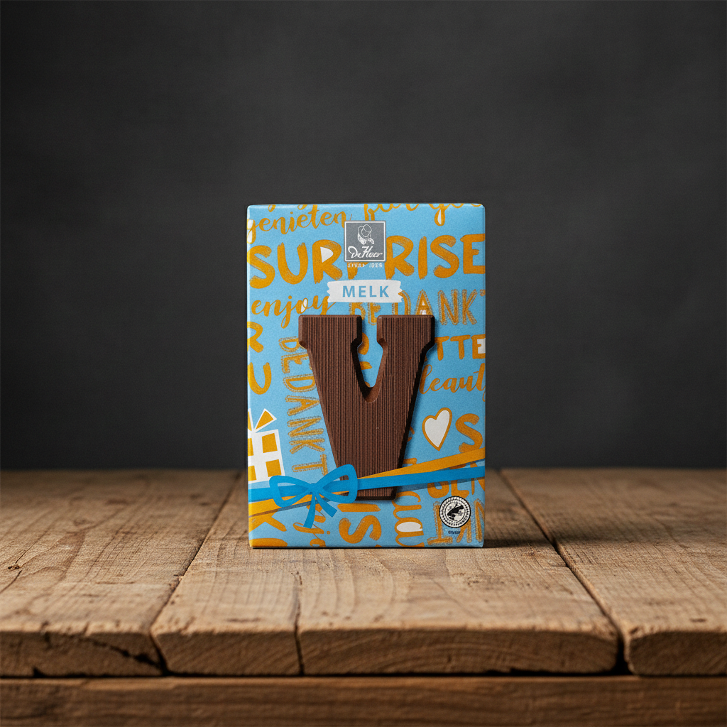 De Heer Milk Chocolate  Letter-V